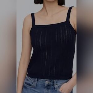 NWT GAP Square Neck Open Stitch Tank Top Size Med